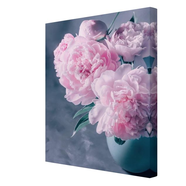 Tableau couleur rose Vase avec Pivoine Rose Pâle Shabby