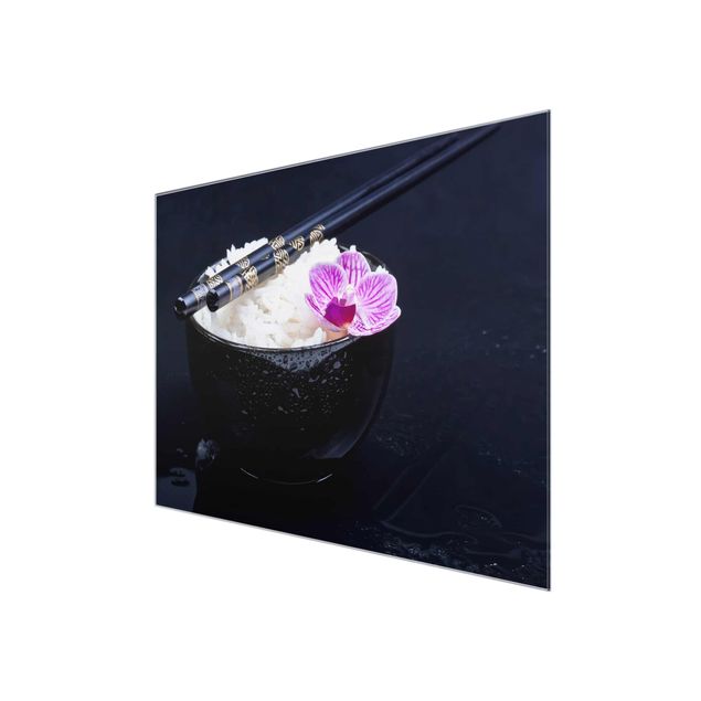 Tableaux fleurs Bol de Riz avec Orchidée