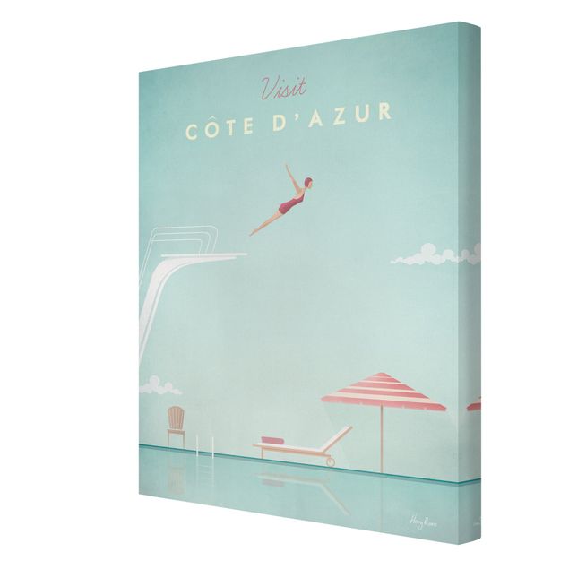 Tableau style vintage Poster de voyage - Côte D'Azur
