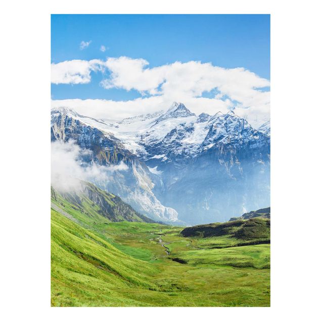 Tableau verre montagne Panorama alpin de Swizz