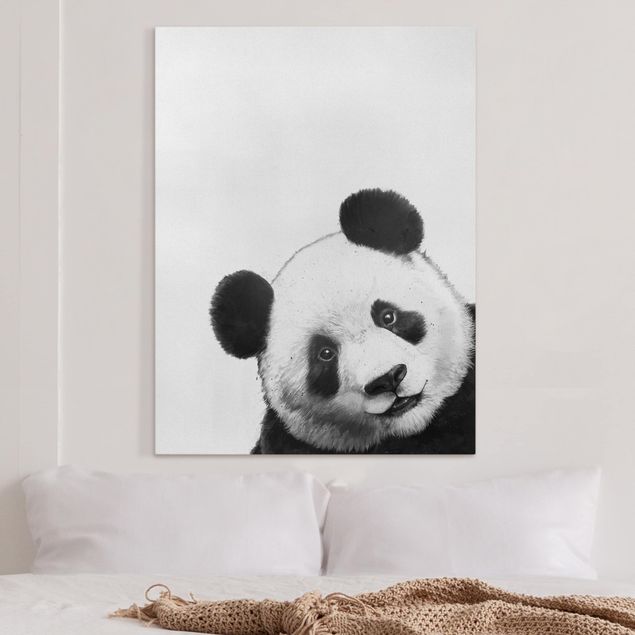 Tableaux noir et blanc Illustration Panda Dessin Noir Et Blanc