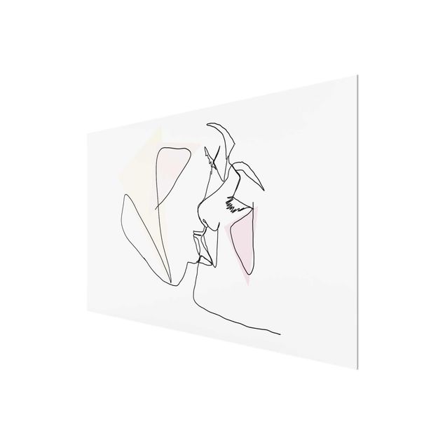 Tableau rose Illustration de visages de baisers