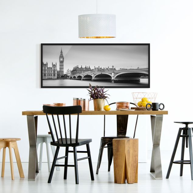 Affiches encadrées noir et blanc Pont de Westminster et Big Ben