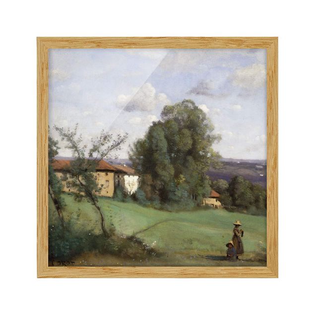 Affiches encadrées paysage Jean-Baptiste Camille Corot - Une ferme à Dardagny