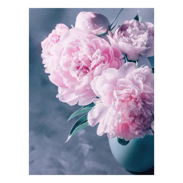 Tableau moderne Vase avec Pivoine Rose Pâle Shabby