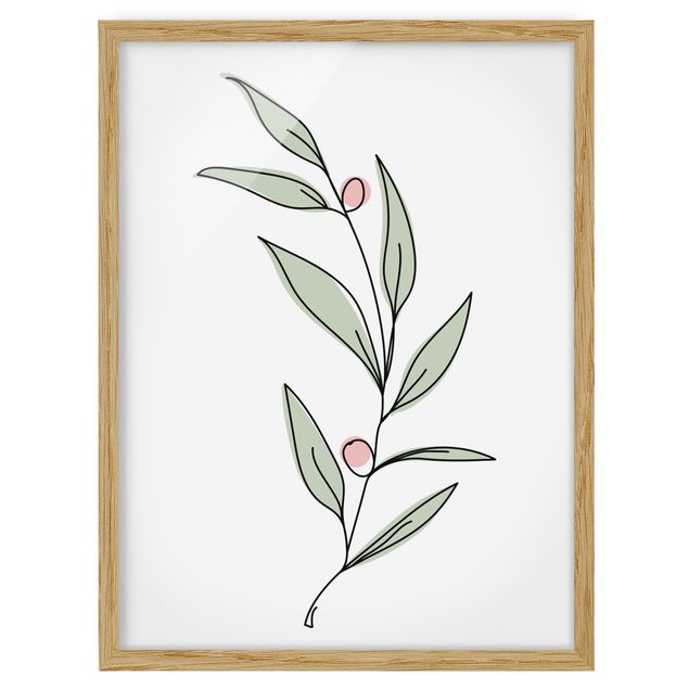 tableaux floraux Branche avec baies Line Art