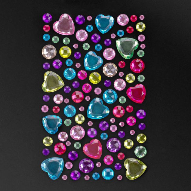 Accessoires - 100 x Lot de strass - Coeurs en cristal multicolore
