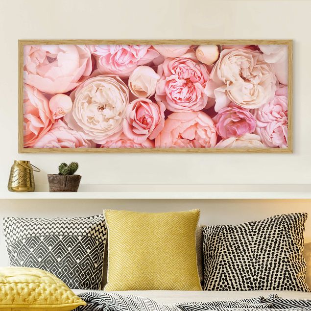 Déco murale cuisine Roses Coral Shabby en rose