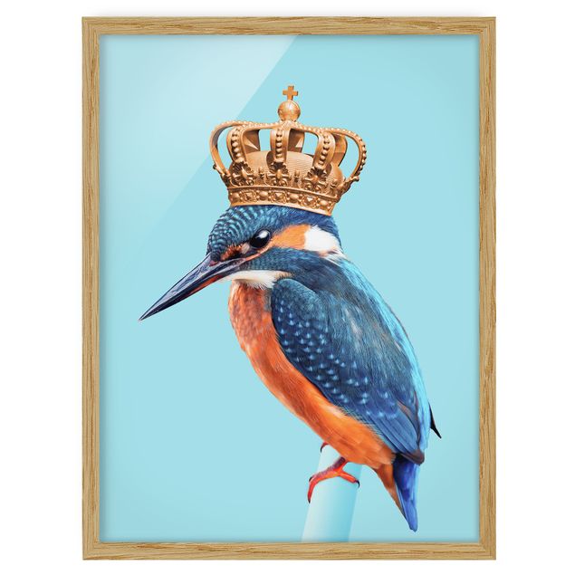 Tableaux animaux Martin-pêcheur avec couronne