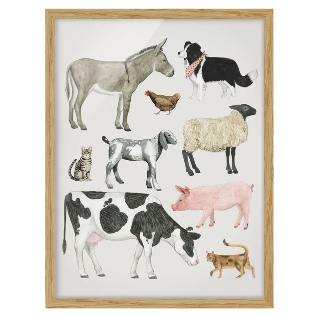 Tableau moderne Famille d'animaux de la ferme II