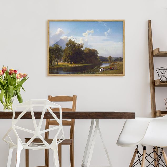 Tableaux romantisme Albert Bierstadt - Paysage de rivière, Westphalie