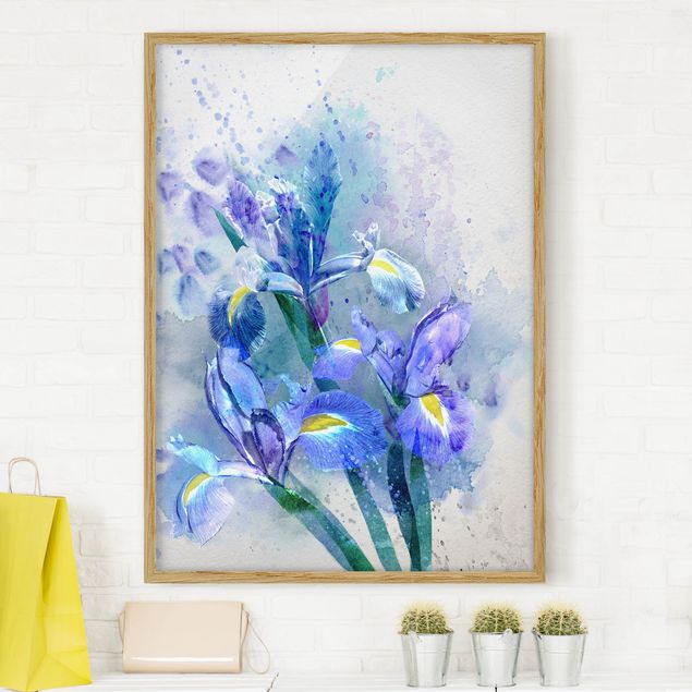 Déco murale cuisine Aquarelle Fleurs Iris