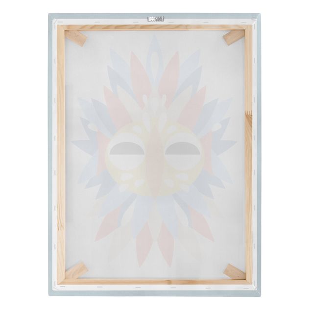 Tableau décoration Collage masque ethnique - Perroquet