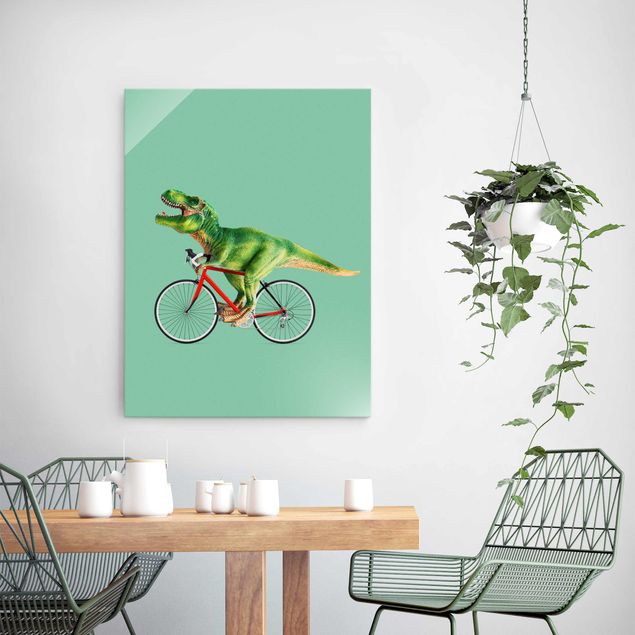 Décoration chambre bébé Dinosaure avec bicyclette