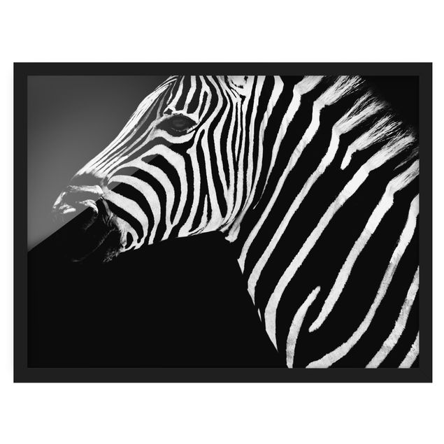 Poster encadré abstrait Zebra Safari Art