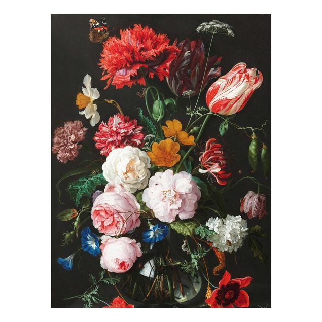 Tableau moderne Jan Davidsz De Heem - Nature morte avec des fleurs dans un vase en verre