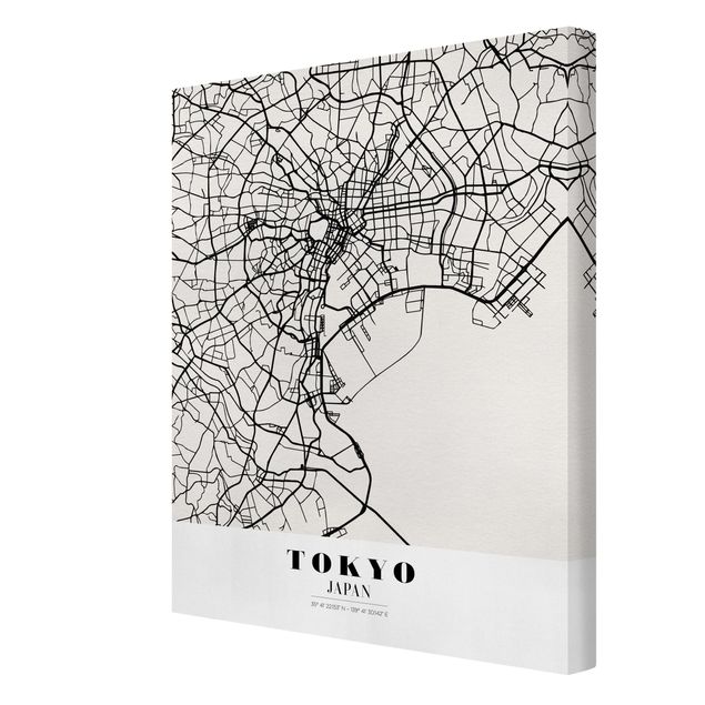 Tableaux mappemonde Plan de ville de Tokyo - Classique