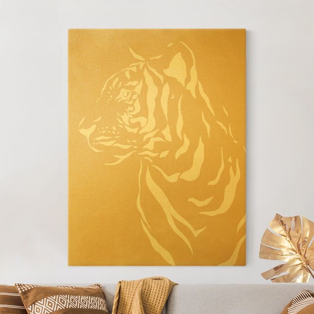 Tableaux tigres Animaux de safari - Portrait Tigre Beige