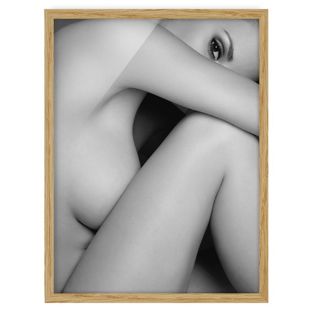 Tableaux encadrés noir et blanc Photo de nu féminin latéral ll