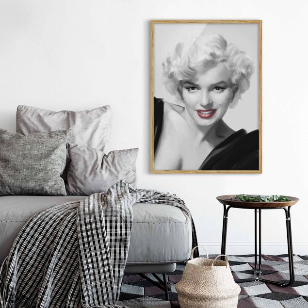 Tableaux encadrés vintage Marilyn sur le canapé