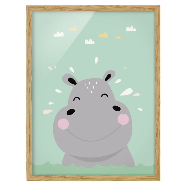 Tableaux modernes L'hippopotame le plus heureux