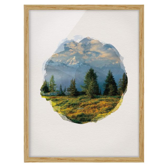 Tableau montagne Aquarelles - Emosson Wallis Suisse