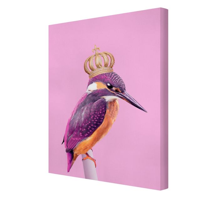 Tableaux de Jonas Loose Martin-pêcheur rose avec couronne