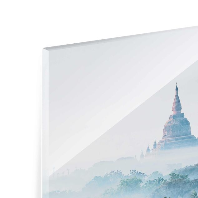 Tableau moderne Brouillard matinal sur la jungle de Bagan
