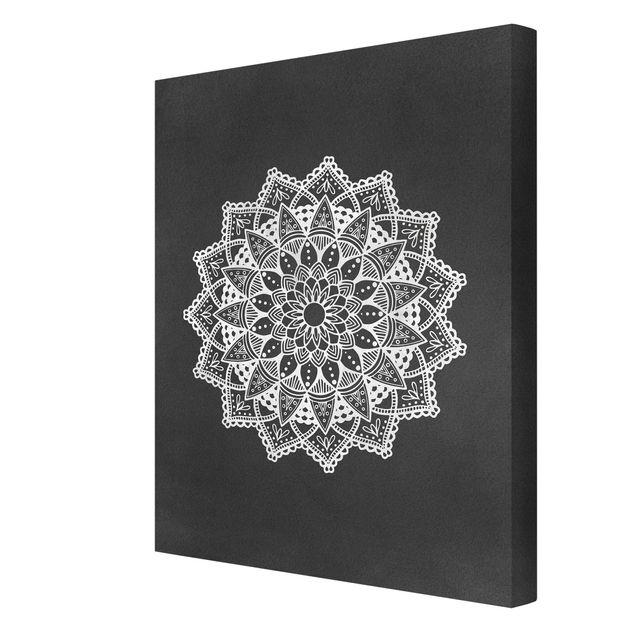 Tableau décoration Mandala Illustration Ornament White Black