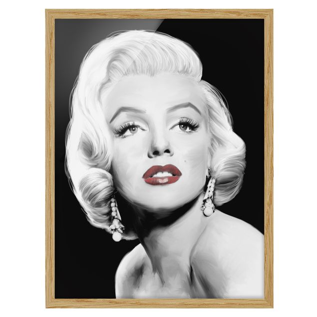Tableau vintage Marilyn avec des boucles d'oreilles
