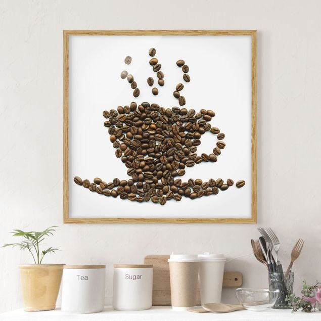 Déco murale cuisine Tasse de grains de café