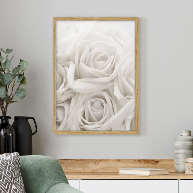 Affiches encadrées fleurs White Roses
