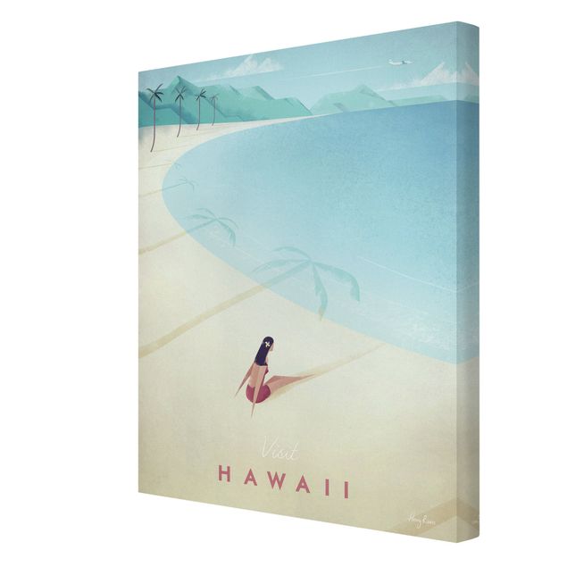 Toile montagne Poster de voyage - Hawaii