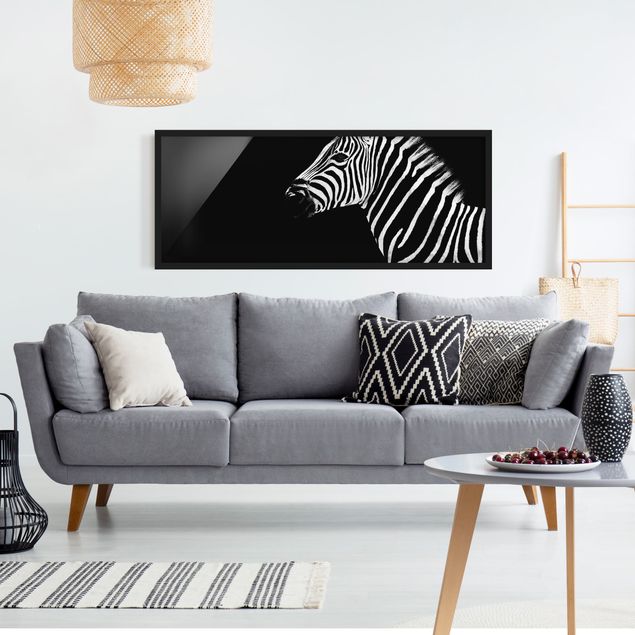 Affiches encadrées noir et blanc Zebra Safari Art