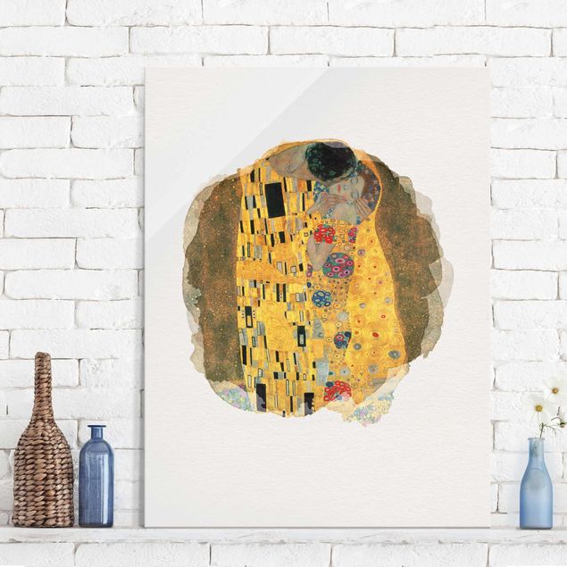 Tableaux Aquarelles - Gustav Klimt - Le baiser