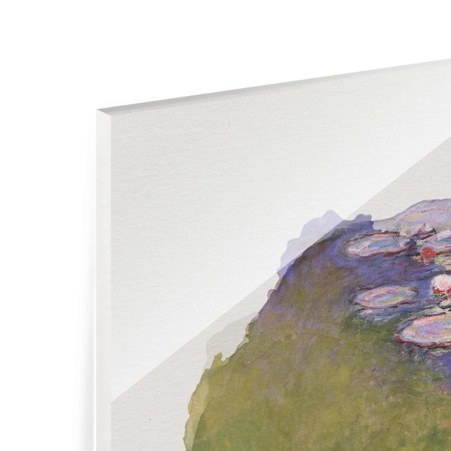 Tableaux en verre fleurs Aquarelles - Claude Monet - Nénuphars
