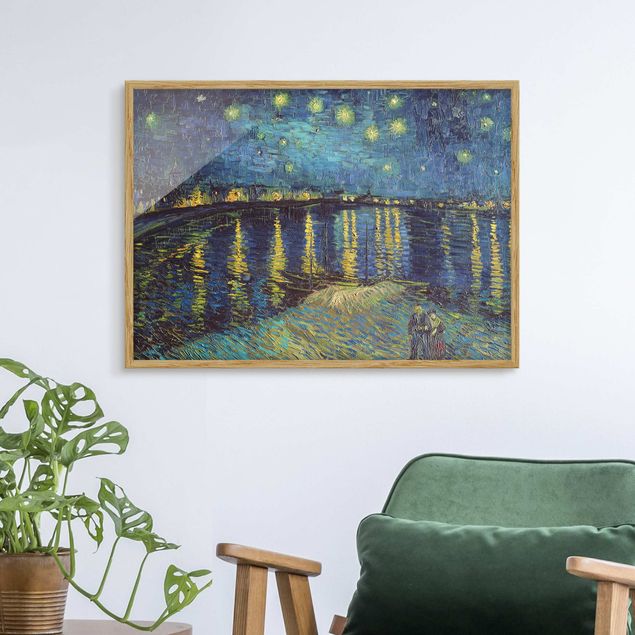 Toile impressionniste Vincent Van Gogh - Nuit étoilée au-dessus du Rhône