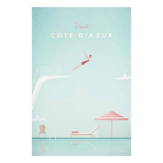 Tableaux en verre architecture & skyline Poster de voyage - Côte D'Azur