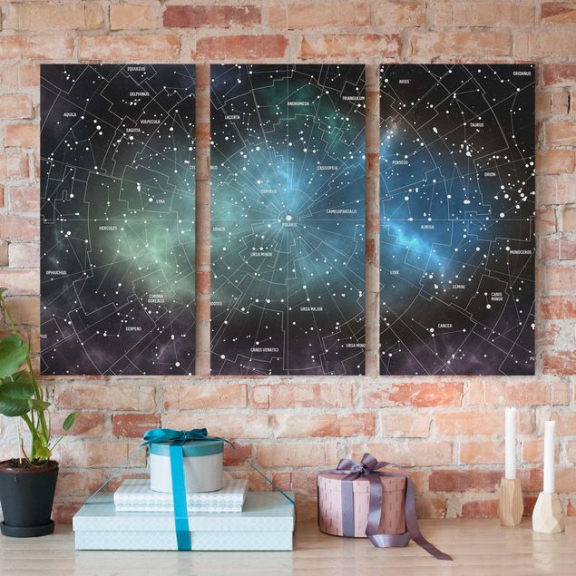 Tableaux modernes Carte des Constellations Stellaires Nébuleuse Galactique