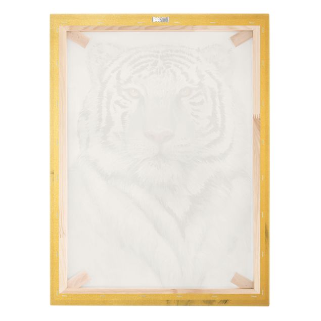 Tableau sur toile or - Portrait White Tiger II