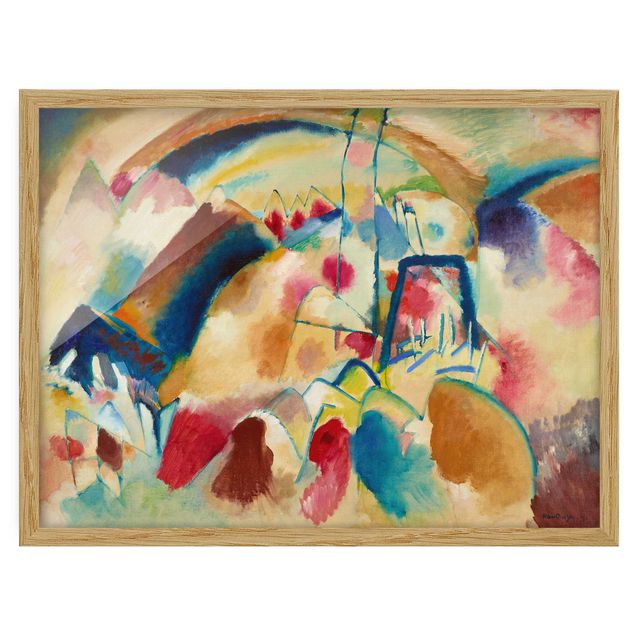 Tableau moderne Wassily Kandinsky - Paysage avec église (Paysage avec taches rouges)