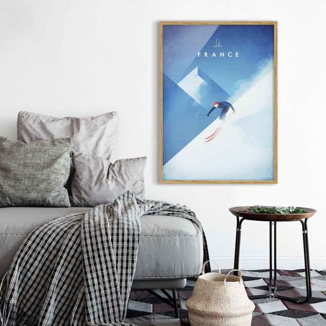 Tableau paysage Poster de voyage - Ski en France