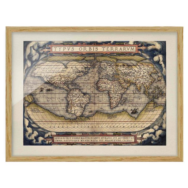 Tableaux carte du monde Carte historique du monde Typus Orbis Terrarum