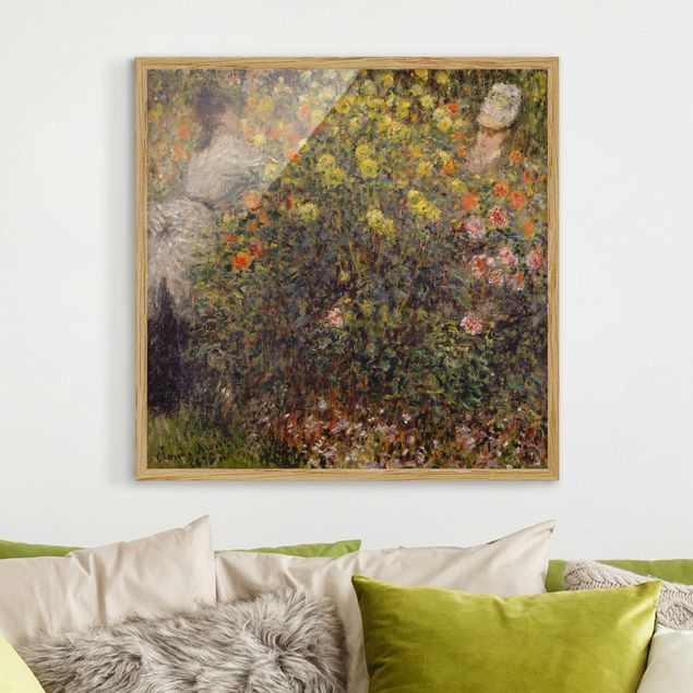 Décorations cuisine Claude Monet - Deux dames dans un jardin fleuri