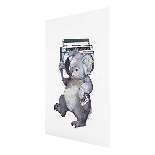 Tableaux moderne Illustration Koala avec Radio Peinture