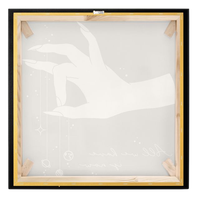 Tableau sur toile or - Hand With Planet - All We Have Is Now