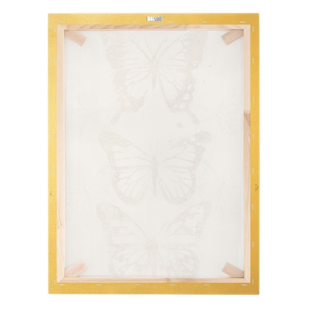 Tableau sur toile or - Butterfly Composition In Gold I