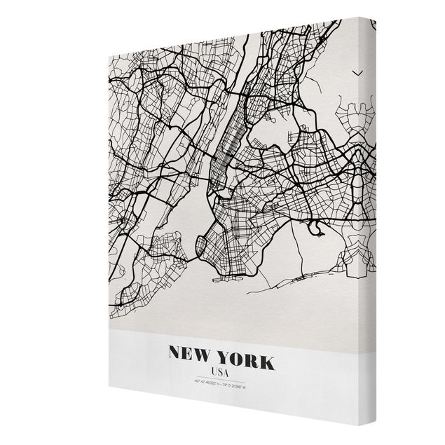 Tableaux mappemonde Plan de la ville de New York - Classique