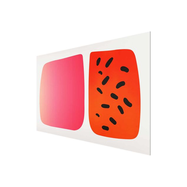 Tableaux Formes abstraites - Melon et rose