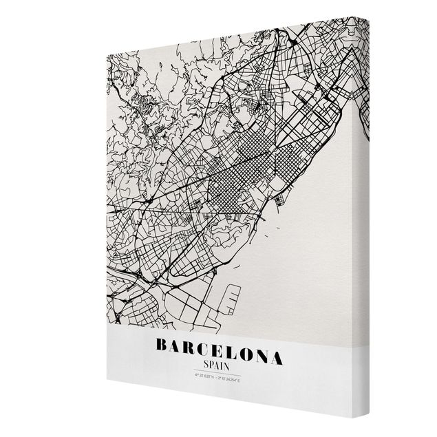 Tableaux muraux Plan de ville de Barcelone - Classique